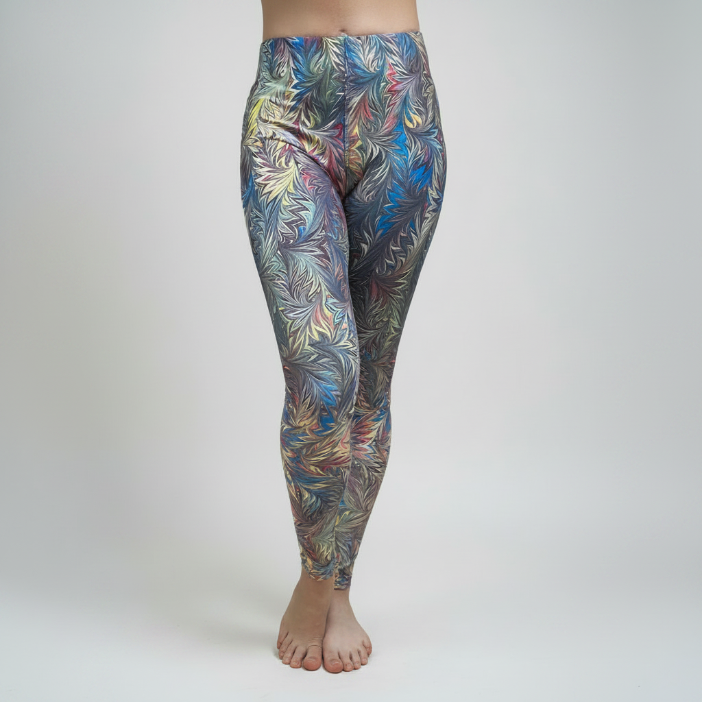 FanC - Irresistible Leggings Custom Designed Italian Marble Print with Side Pockets