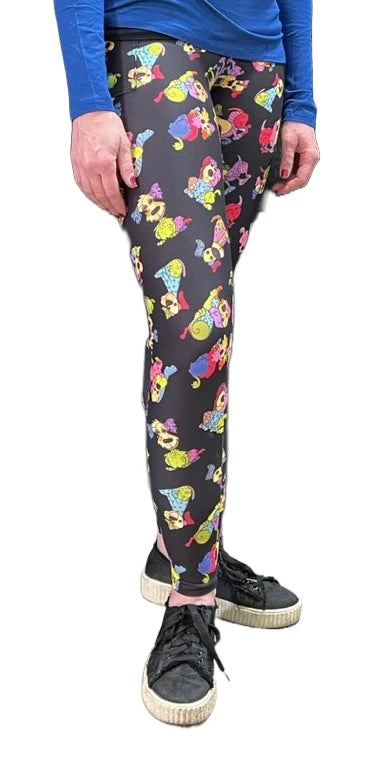 Loralie Print Leggings with Pockets - Colorful Dogs