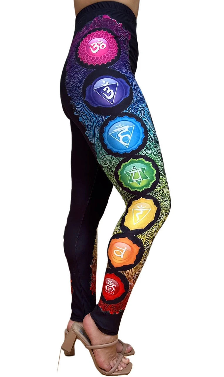 Original Chakra Leggings on Black by Irresistible Leggings