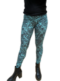 New! Exclusively Irresistible Tiffany Blue Paisley Leaf Leggings