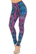 Irresistible Creamy Soft Pink and Blue Snakeskin Leggings