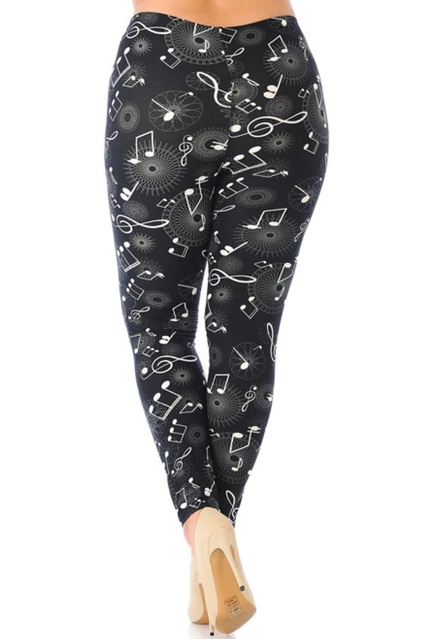 Musical Note Geometry Leggings