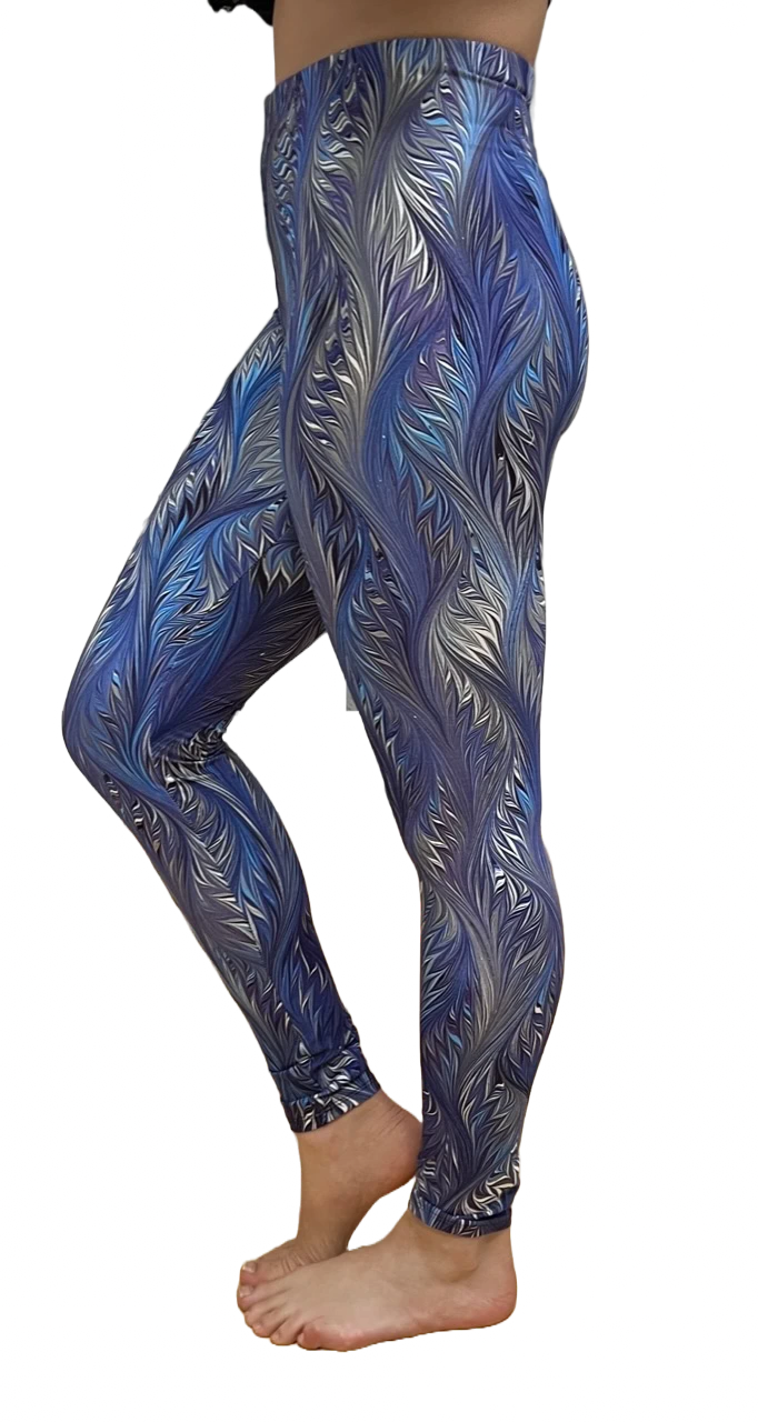 Lavender Smoke - Irresistible Leggings for Yoga Buttery Italian Marble Print OS