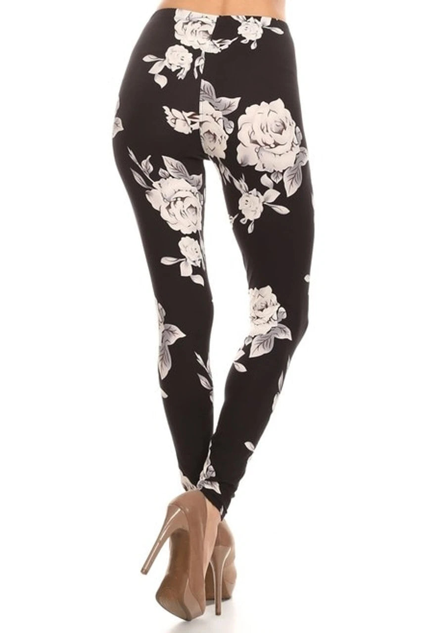 Irresistible Jumbo White Rose Leggings