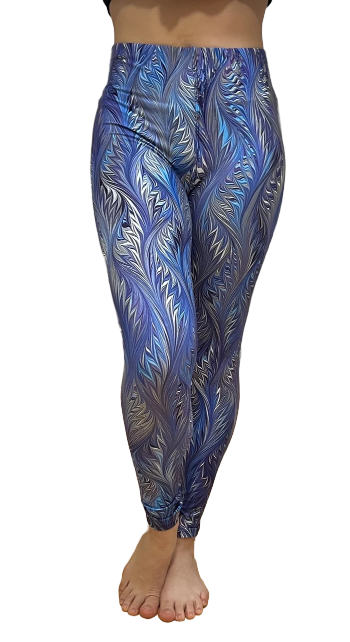 Lavender Smoke - Irresistible Leggings for Yoga Buttery Italian Marble Print OS