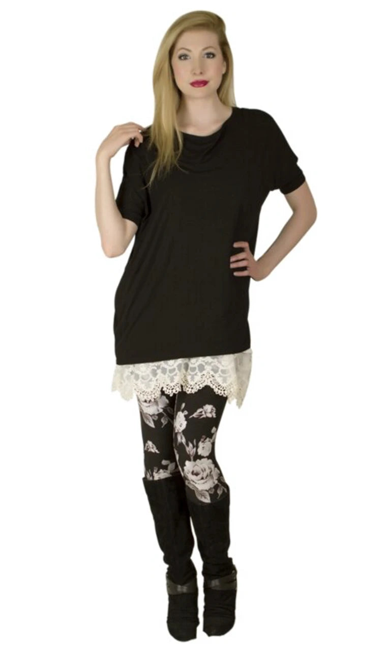 Irresistible Jumbo White Rose Leggings
