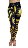 Black Ruler Measuring Tape Leggings w/ hidden back pocket