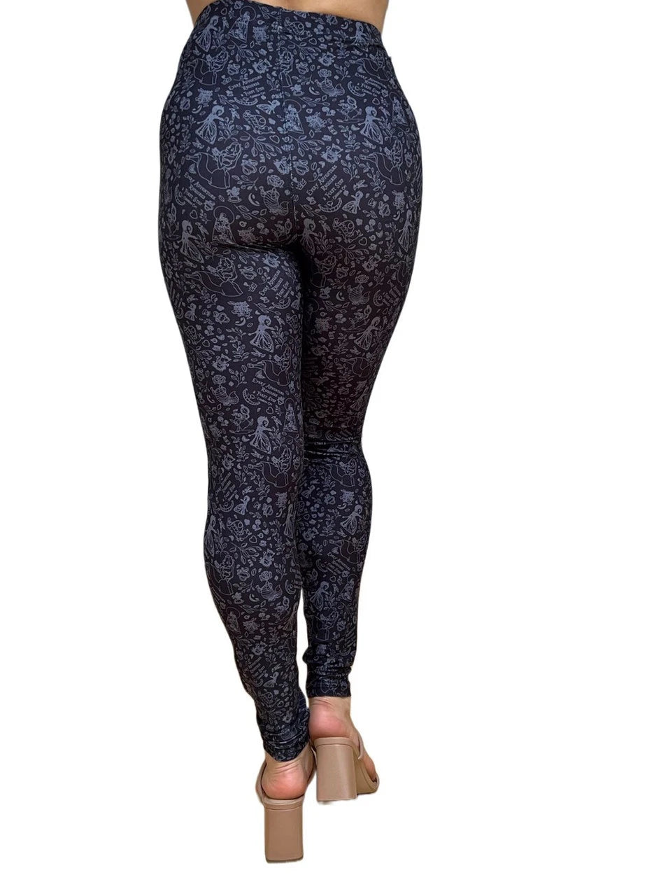 Irresistible Black Paisley Leaf Leggings
