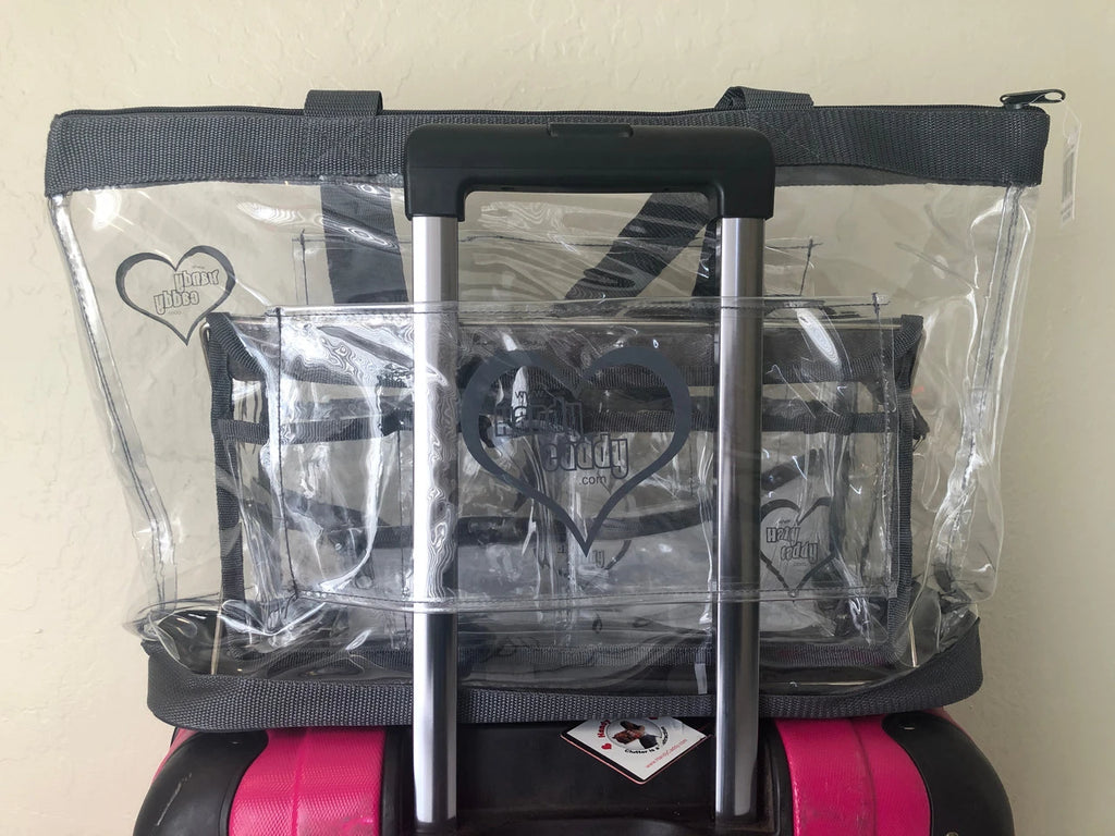 See Through Handy Caddy Tote with Rolling Cart Sleeve