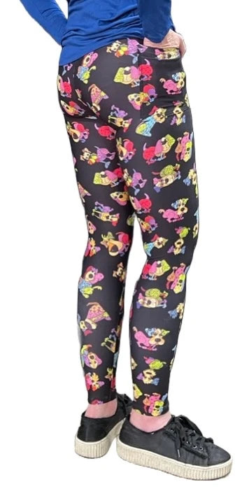 Loralie Print Leggings with Pockets - Colorful Dogs