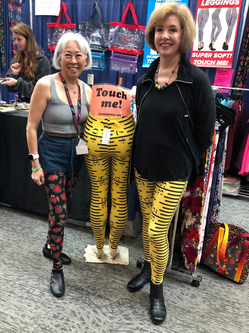 Yellow Ruler or Measuring Tape Leggings with hidden back pocket