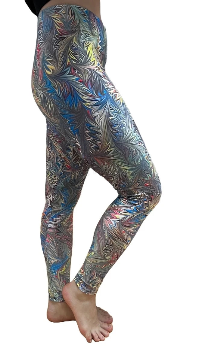 FanC - Irresistible Leggings Custom Designed Italian Marble Print with Side Pockets