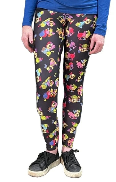 Loralie Print Leggings with Pockets - Colorful Dogs