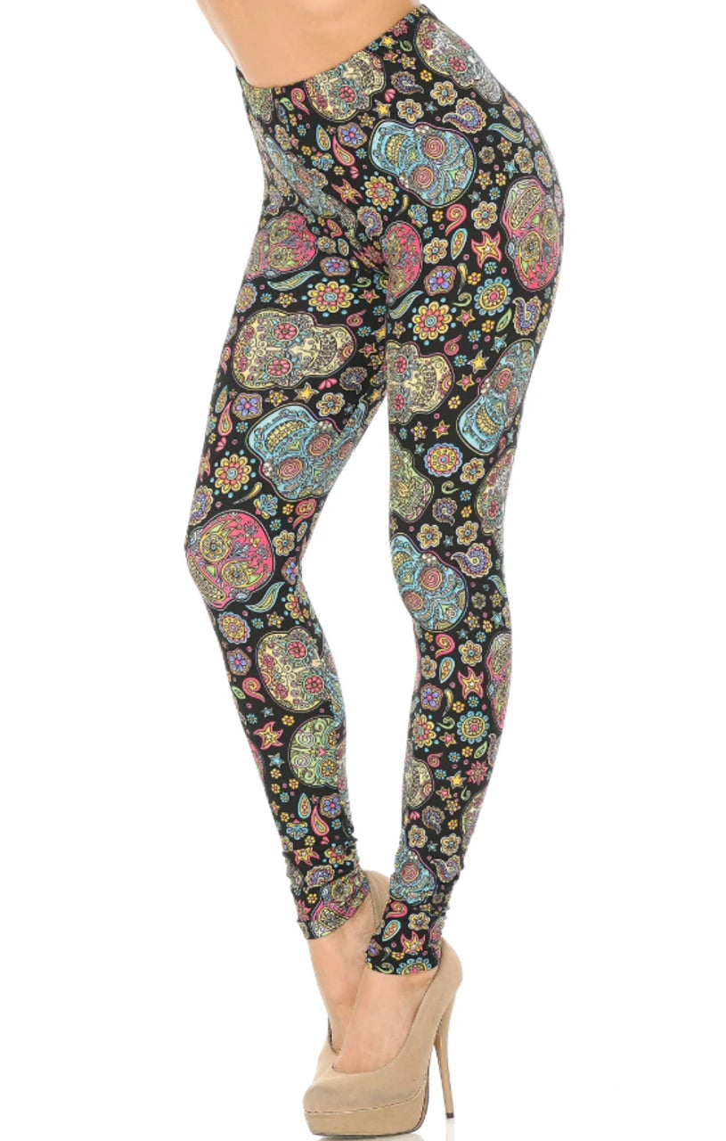 Mandala Sugar Skull Leggings