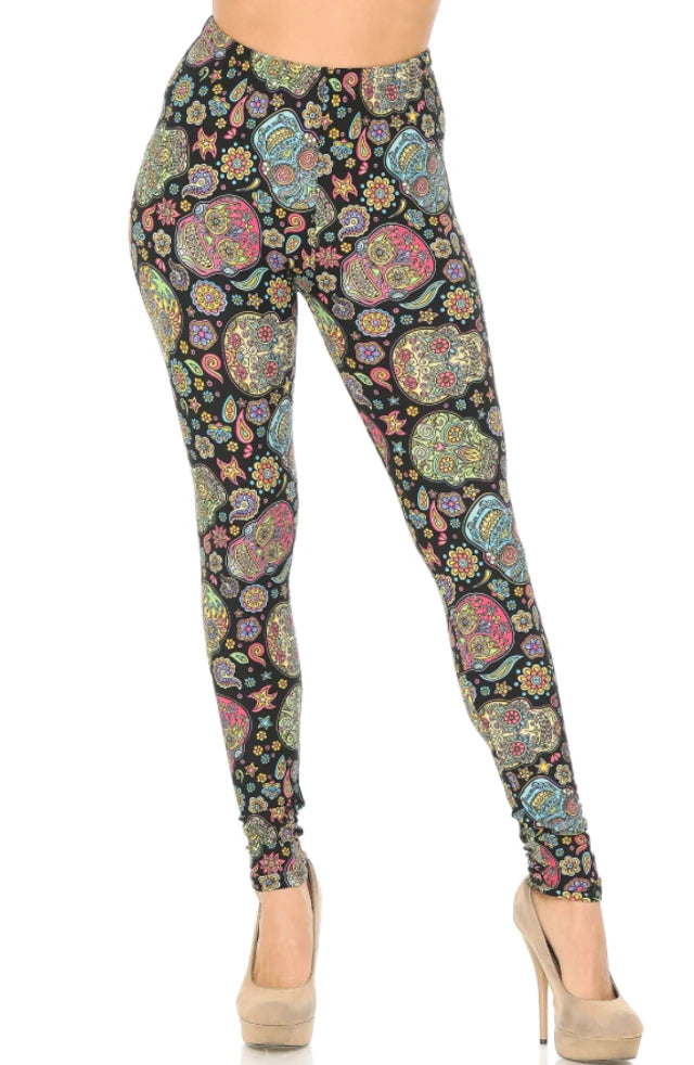 Mandala Sugar Skull Leggings